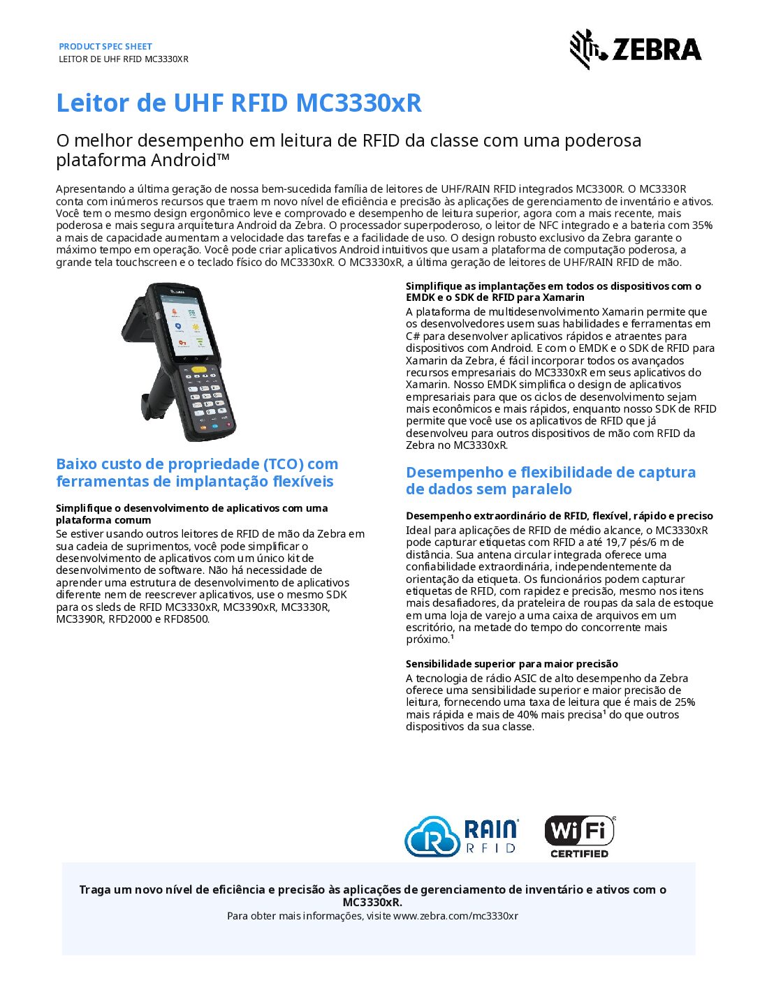 Leitor de UHF RFID ZEBRA MC3330xR - Imagem 7